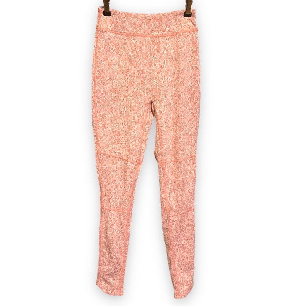 GYMSHARK Fleur Texture Collection Womens Leggings Size Small Brick Red Pink